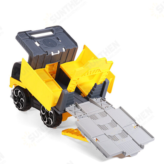 Simulation Inertia Deformation Track Engineering Vehicle Diecast Car Model Toy with Storage Parking Lot for Kids Birthdays Gift