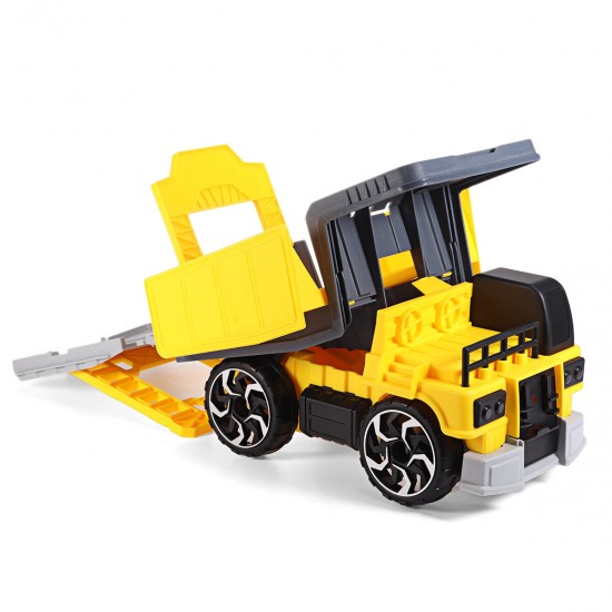 Simulation Inertia Deformation Track Engineering Vehicle Diecast Car Model Toy with Storage Parking Lot for Kids Birthdays Gift