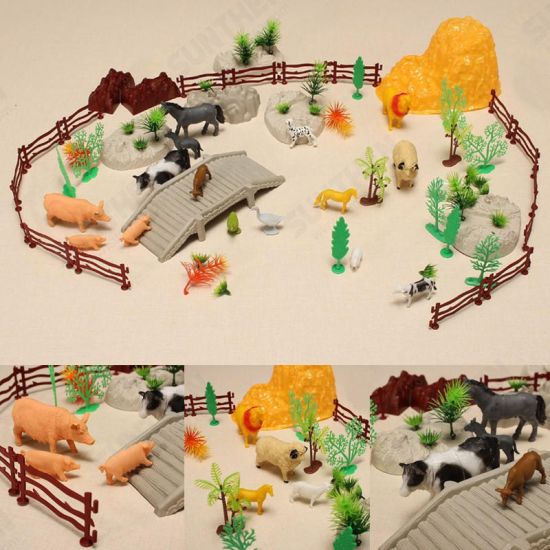 YC 666E-99 100PCS Farm Pig Duck Horse Sheep Model DIY Scene Toy