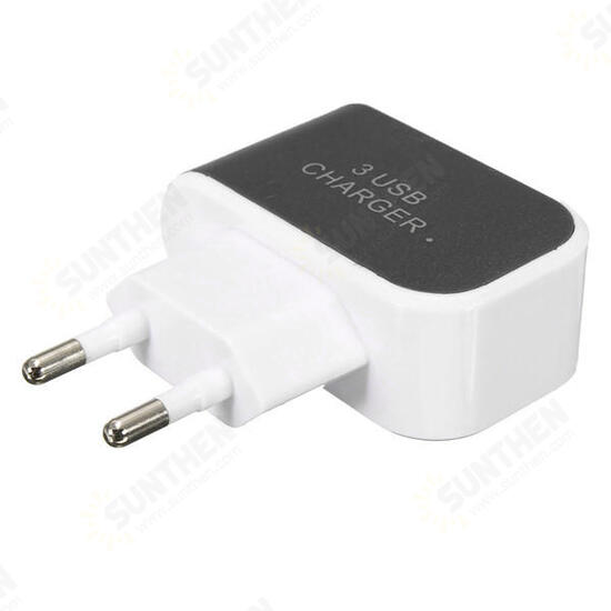 3 Port USB LED Travel Home AC 3.1A Wall Power Charger Adapter For Phone Tablet