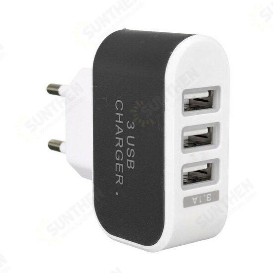 3 Port USB LED Travel Home AC 3.1A Wall Power Charger Adapter For Phone Tablet