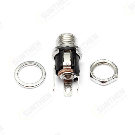 5.5mm X 2.1mm DC Power Supply Metal Jack Audio Socket With Nut And Washer