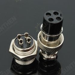 5Pcs GX16-4 4-Pin 16mm Aviation Pug Male and Female Panel Metal Connector 5Pcs GX16-4 4-Pin 16mm Aviation Pug Male and Female Panel Metal Connector