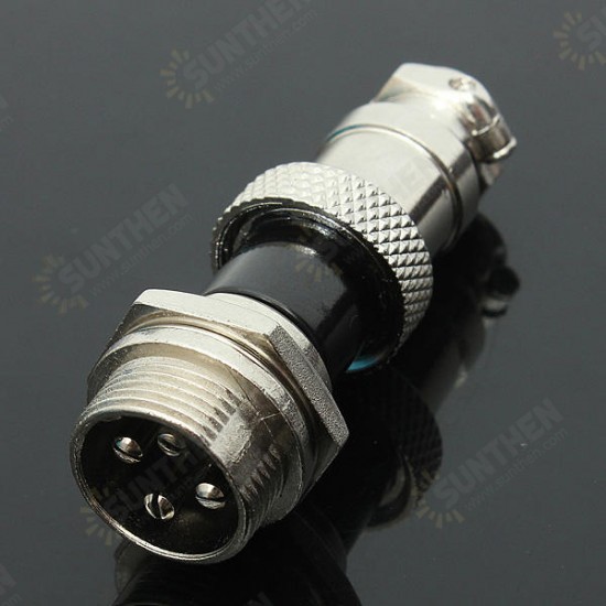 5Pcs GX16-4 4-Pin 16mm Aviation Pug Male and Female Panel Metal Connector