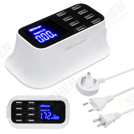 8A 8 Ports USB Fast Charging Smart Battery Charger HUB For Phone