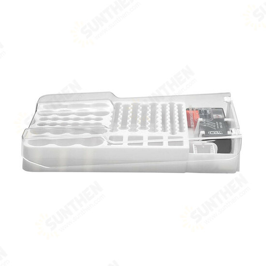 93 Grid Battery Capacity Tester Storage Box Transparent Measuring Organizer Case