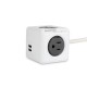 16A 230V 4 Outlets Dual USB Charging Ports Creative Cube Shape Design Power Strip Power Socket Power Outlet with 1.5m Cable