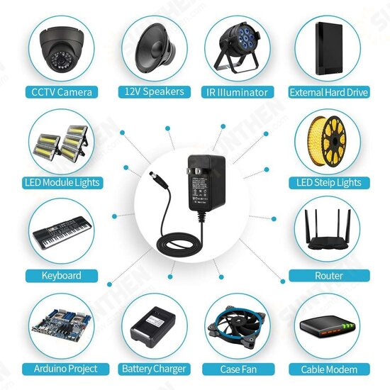 DC 12V Lighting Transformer AC 110V 220V Switching Power Supply 1A 2A 3A 5A 6A 8A 10A Wide Application Power Adapter for Electronic Equipment