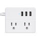 D111 US Plug Sockets with 2 Outlet 3 USB Sockets Desktop Charging Station 3.94ft Extension Cord for Travel Multi Plug Extender Power Outlet