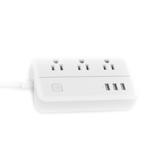 D222 US Plug Sockets with 3 Outlet 3 USB Sockets Overload Switch Surge ProtectorWith Extension Cable Switch Power Outlet