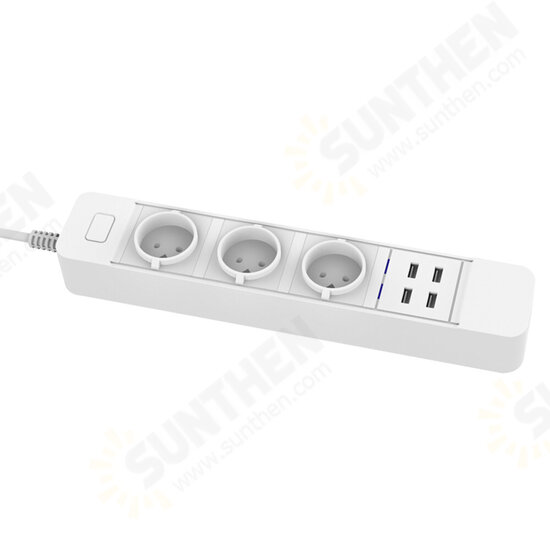 D555 Smart WIFI App Control Power Strip with 3 EU Outlets Plug 4 USB Fast Charging Socket Work Power Outlet D555 Smart WIFI App Control Power Strip with 3 EU Outlets Plug 4 USB Fast Charging Socket Work Power Outlet
