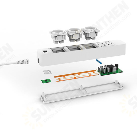 D555 Smart WIFI App Control Power Strip with 3 EU Outlets Plug 4 USB Fast Charging Socket Work Power Outlet