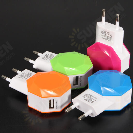 EU Plug Dual 2-Port 5V 3A USB Wall Power Charger Adapter Travel for Phone Tablet