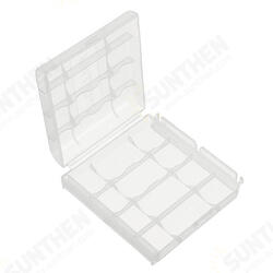 Palo Plastic Transparent White 4pcs AA AAA Battery Case Holder Storage Box