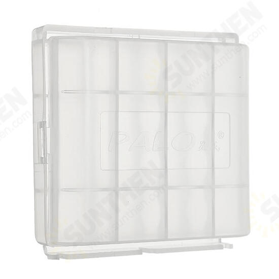 Palo Plastic Transparent White 4pcs AA AAA Battery Case Holder Storage Box