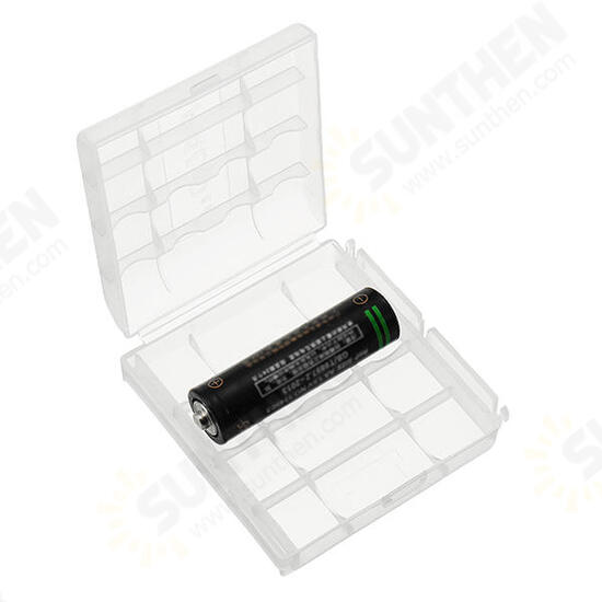 Palo Plastic Transparent White 4pcs AA AAA Battery Case Holder Storage Box