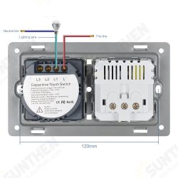 Touch Sensor Switch with Socket with USB Crystal Glass Panel 110-250V 16A Wall Socket with Light Switch Touch Sensor Switch with Socket with USB Crystal Glass Panel 110-250V 16A Wall Socket with Light Switch