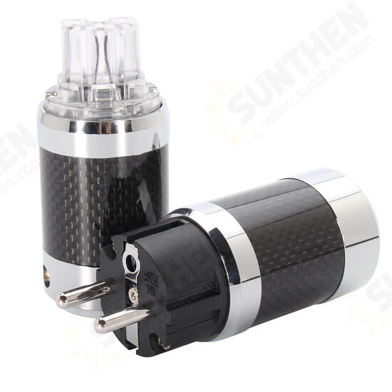Vanguard Carbon Fiber Rhodium Plated IEC Three-pole DC Power Plug Vanguard Carbon Fiber Rhodium Plated IEC Three-pole DC Power Plug