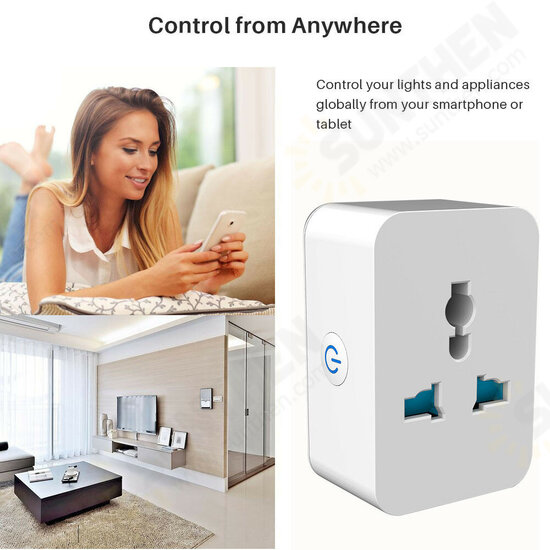 Wifi bluetooth Socket 10A 15A Switch Plug APP Control Timing Function Power Saving Remind Smart Sensor