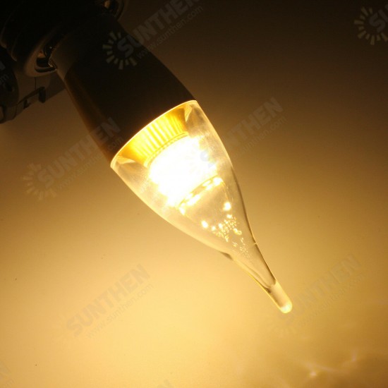 Dimmable E27 E14 E12 60 SMD 3014 580LM LED Candle Bulb Golden Glass Warm White White Lamp AC 110V