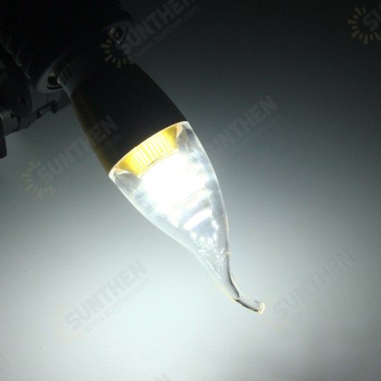 Dimmable E27 E14 E12 60 SMD 3014 580LM LED Candle Bulb Golden Glass Warm White White Lamp AC 110V