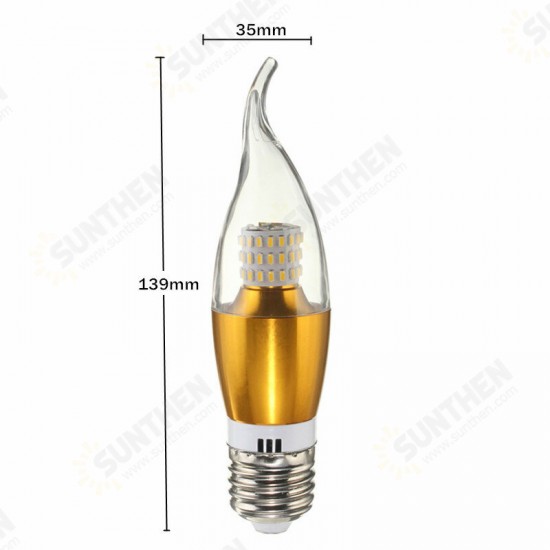 Dimmable E27 E14 E12 60 SMD 3014 580LM LED Candle Bulb Golden Glass Warm White White Lamp AC 110V