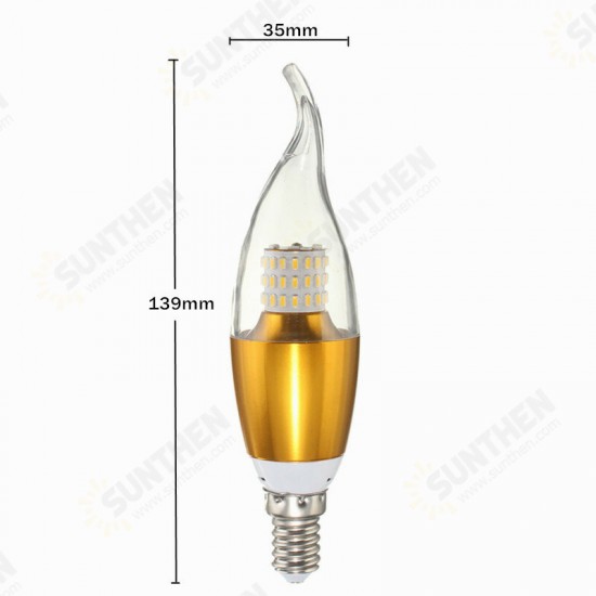 Dimmable E27 E14 E12 60 SMD 3014 580LM LED Candle Bulb Golden Glass Warm White White Lamp AC 110V