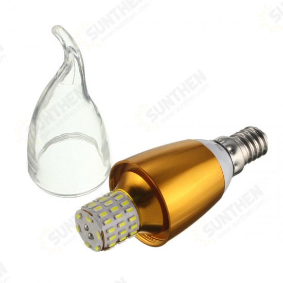 Dimmable E27 E14 E12 60 SMD 3014 580LM LED Candle Bulb Golden Glass Warm White White Lamp AC 110V