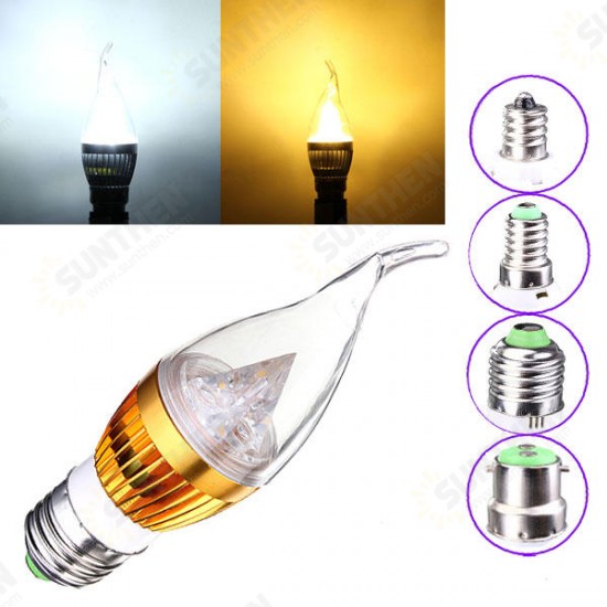 Dimmable E27 E14 E12 B22 4.5W 220V LED Chandelier Candle Light Bulb