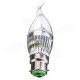 Dimmable E27 E14 E12 B22 4.5W 220V Silver Cover LED Candle Light Bulb