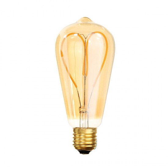 E27 6W Dimmable ST64 G125 Warm White Soft Filament LED Light Bulb for Holiday AC220V