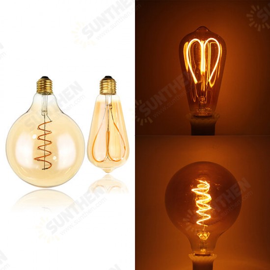 E27 6W Dimmable ST64 G125 Warm White Soft Filament LED Light Bulb for Holiday AC220V E27 6W Dimmable ST64 G125 Warm White Soft Filament LED Light Bulb for Holiday AC220V