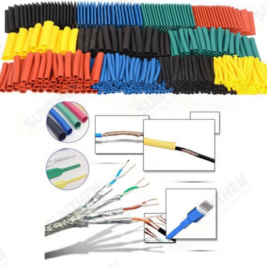 164Pcs Polyolefin Shrinking Assorted Heat Shrink Tube Wire Cable Insulated Sleeving Tubing Set