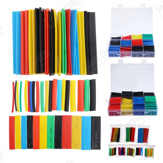 164Pcs/530Pcs/560Pcs Heat Shrink Tube Solder Seal Heat Shrink Butt Wire Connectors Terminals Waterproof