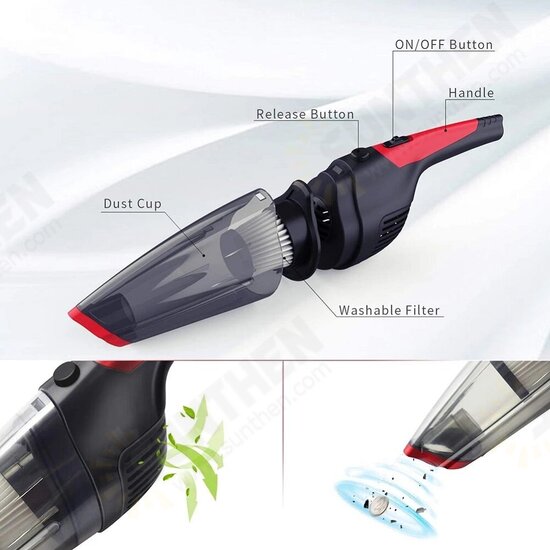 3200Pa Wireless Handheld Car Vacuum Powerful Suction Wet/Dry Vacuum Cleaner for Pet Hair Dust Home Cleaning USB Rechargeable