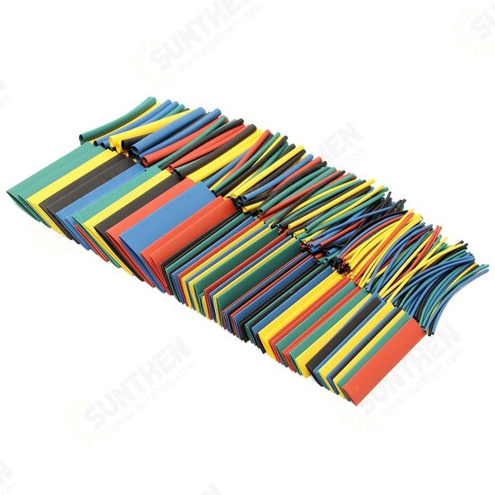 410pcs 2:1 Polyolefin Halogen-Free Heat Shrink Tube Sleeving 5 Color 10 Size