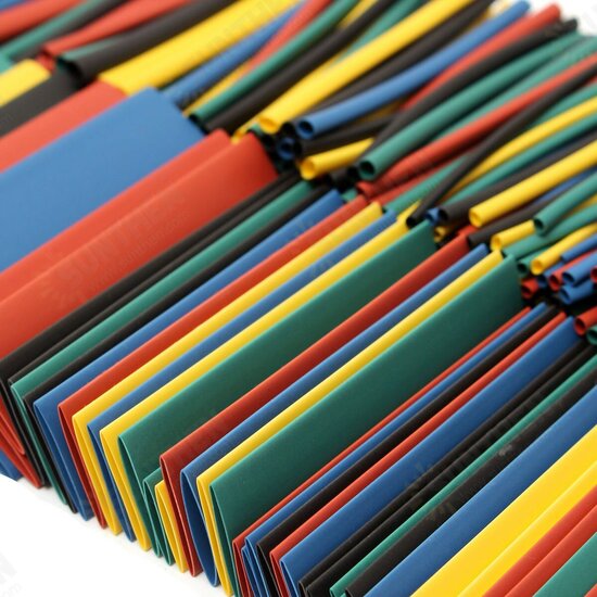 410pcs 2:1 Polyolefin Halogen-Free Heat Shrink Tube Sleeving 5 Color 10 Size 410pcs 2:1 Polyolefin Halogen-Free Heat Shrink Tube Sleeving 5 Color 10 Size