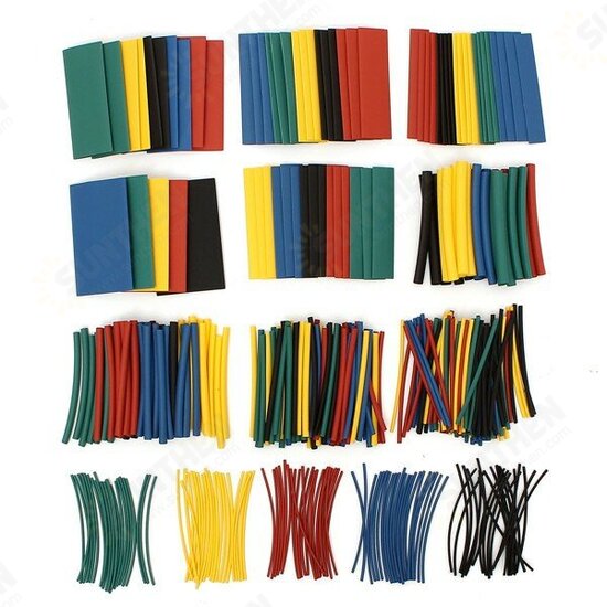 410pcs 2:1 Polyolefin Halogen-Free Heat Shrink Tube Sleeving 5 Color 10 Size 410pcs 2:1 Polyolefin Halogen-Free Heat Shrink Tube Sleeving 5 Color 10 Size