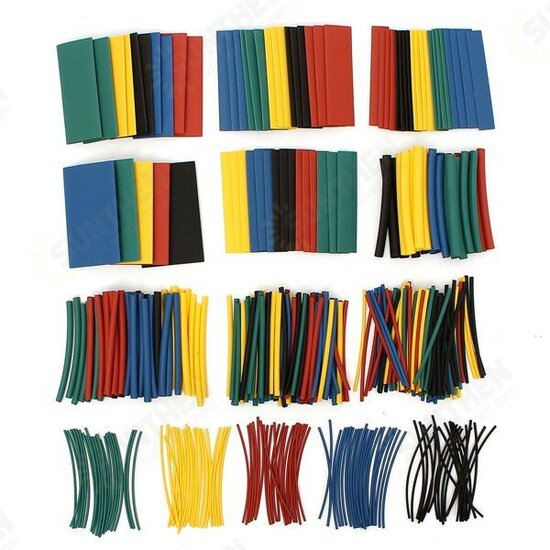 410pcs 2:1 Polyolefin Halogen-Free Heat Shrink Tube Sleeving 5 Color 10 Size