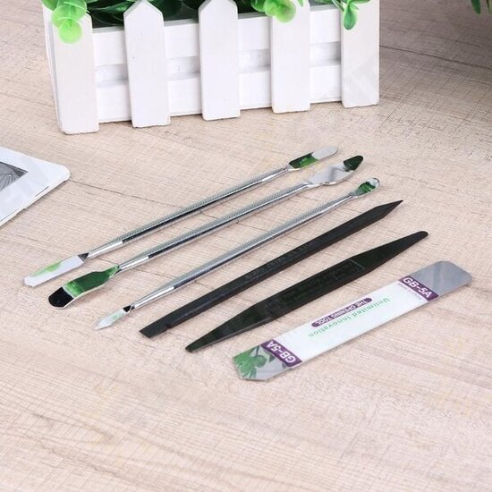 6pcs U niversal M obile Phone Repair Opening Tool Metal Spudger Kits Disassemble C rowbar Metal Steel Pry Phone Hand Tool Set