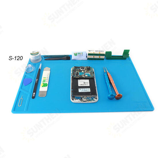 S120 S130 S140 Magnetic Heat Resistant Silicone Pad Desk Mat Maintenance Platform Heat Insulation BGA Soldering Repair Station