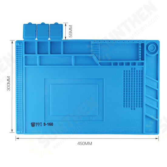 S160 Magnetic Heat Insulation Silicone Pad Desk Mat Maintenance Platform BGA Soldering Repair Station