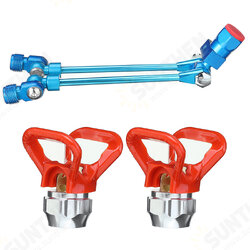 Double Head Spray Gun Regulator Paint Primer Metal Sprayer Gravity Feed Kit Double Head Spray Gun Regulator Paint Primer Metal Sprayer Gravity Feed Kit