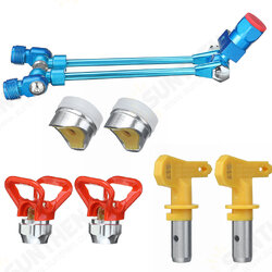 Double Head Spray Gun Regulator Paint Primer Metal Sprayer Gravity Feed Kit Double Head Spray Gun Regulator Paint Primer Metal Sprayer Gravity Feed Kit