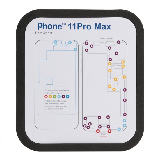 15 in 1 Guide Magnetic Screw Memory Mat Figure Positioning Pad for iPhone 8 / 8P X / XS / XS MAX / XRR / 11/11 PRO / 11 PRO MAX
