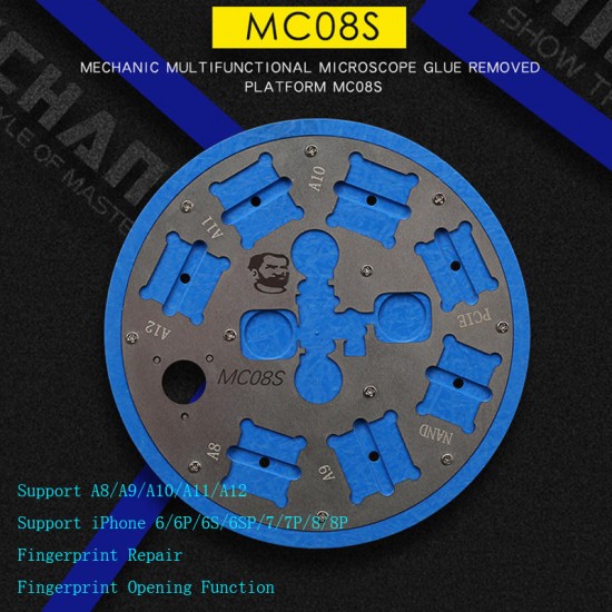 MC08S Stereo Microscope Base Fingerprint Repair Positioning Opening Tool for iphone 6/6s/6p/7/7p/8g/8P A8-A12