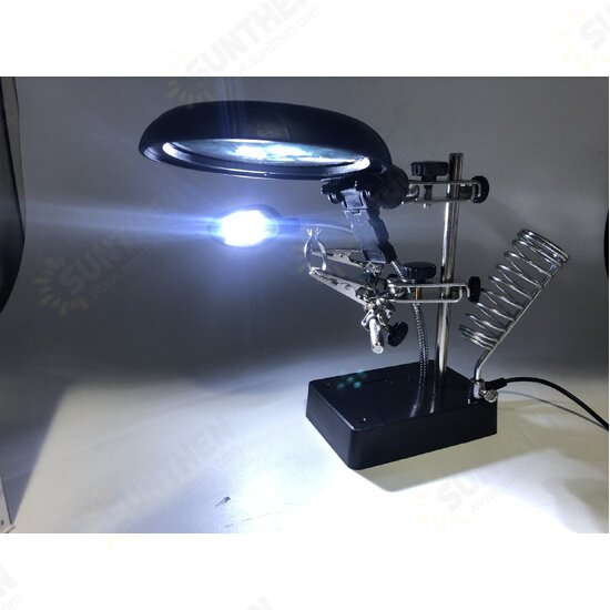 Magnifying Glasses Magnifier 2.5X Helping Hand LED Soldering Iron Stand Welding Repair Holder Tools Loupe Magnifying Glasses Magnifier 2.5X Helping Hand LED Soldering Iron Stand Welding Repair Holder Tools Loupe