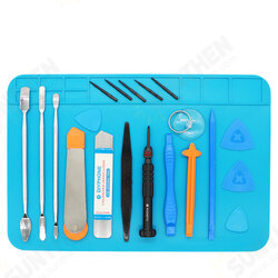 Mobile Phone Dismantling Tool 16 Pieces Set IPhhone Dismantling Battery Maintenance Screwdriver Combination Set Heat Insulation Pad Mobile Phone Dismantling Tool 16 Pieces Set IPhhone Dismantling Battery Maintenance Screwdriver Combination Set Heat Insulation Pad
