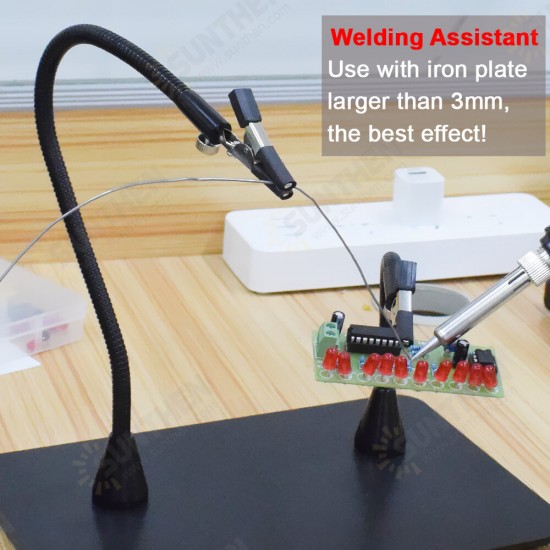 2Pcs 320mm 150 mm Magnetic Flexible Arm with 360 Degree Alligator Clip PCB Board Clip Welding Auxiliary Tool Third Hand