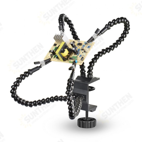 4Pcs Flexible Arms Soldering Helping Third Hand Tool Tabletop Clamp Welding Holder for PCB Board Repair Station Stand 4Pcs Flexible Arms Soldering Helping Third Hand Tool Tabletop Clamp Welding Holder for PCB Board Repair Station Stand
